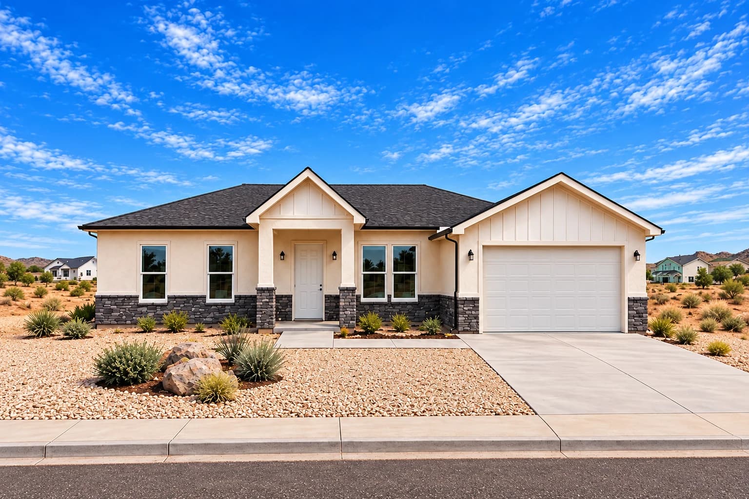 Farmstead Casita exterior with desert landscaping